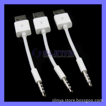 3.5mm Data Sync Adapter Shuffle USB Audio Cable for iPod Nano 4 5 6 7 Touch Gen